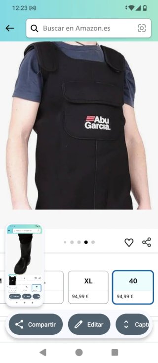 Abu Garcia Vadeadores Pesca Neopreno Negro