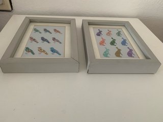 2 Cuadros Decorativos Ikea Pájaros y Conejos