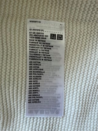 Jersey Uniqlo Oversize Blanco Talla L