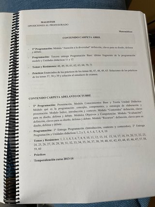 Temario Oposiciones Matemáticas