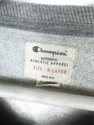 Sudadera Champion Retro Bordada Oversize Y2K Gris