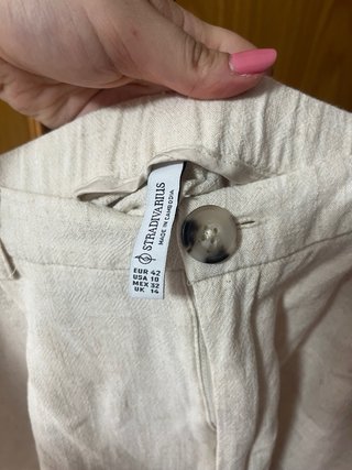Pantalones cortos de lino beige