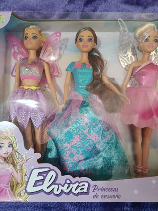 Pack 3 Muñecas Elvira Princesas de Ensueño (NUEVO)