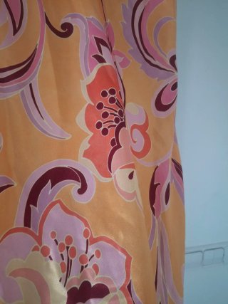 Vestido largo estampado floral Seda Ajustado Boda