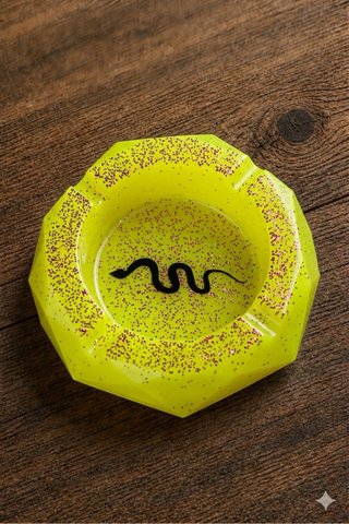 Cenicero Vintage Amarillo Serpiente