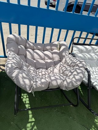 Tumbona terraza cojín beige o gris