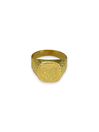 Anillo sello gato egipcio oro 18k - ref.13650