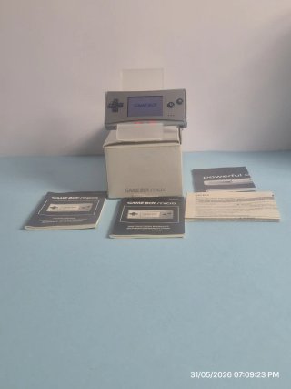 Game Boy Micro Argento Scatola Manuale