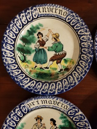 4 Piatti Ceramica Bassano Stagioni