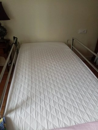 Cama Eléctrica Plata y Blanca