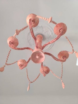 Lámpara araña rosa palo