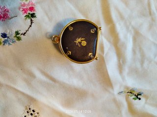 Monedero Joya Vintage Piel y Dorado Retro
