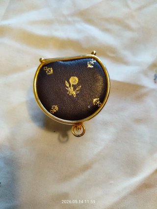 Monedero Joya Vintage Piel y Dorado Retro