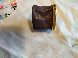 Monedero Joya Vintage Piel y Dorado Retro