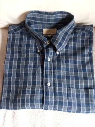 Camisa vintage Miguel Ibars cuadros azul XL
