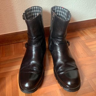 Botines de piel negros con cremallera