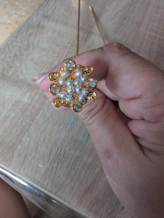 Aderezo fallero dorado y perlas