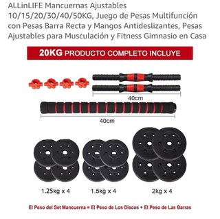 Mancuernas Ajustables 20kg - Juego Pesas