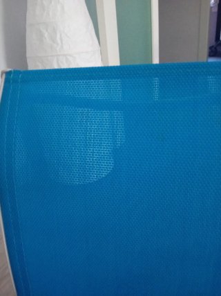 Silla infantil metal azul y blanco