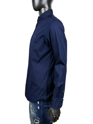 Camicia Tommy Hilfiger Uomo Slim L Blu Elastica