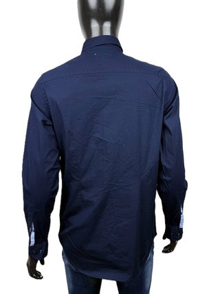 Camicia Tommy Hilfiger Uomo Slim L Blu Elastica