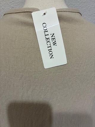 Blusa Beige XXL con Cremallera y Anillas