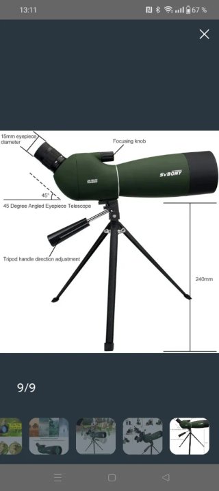 Telescopio Terrestre Svbony SV28 25-75x70 + trípod