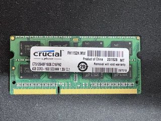 Memoria RAM Crucial 4GB DDR3 SODIMM