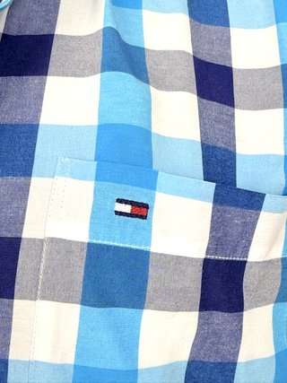 Tommy Hilfiger Camicia Quadri Blu M Uomo Cotone
