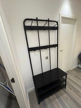 Perchero banco zapatero negro Ikea