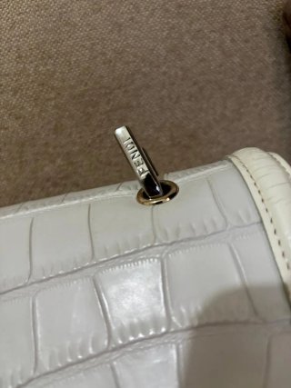 Bolso Fendi Blanco Piel Cocodrilo