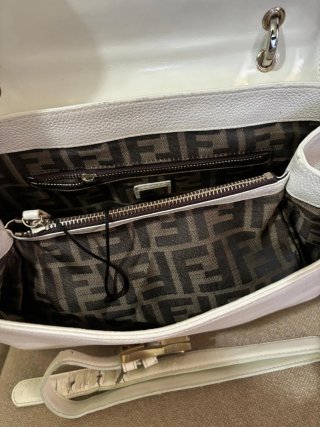 Bolso Fendi Blanco Piel Cocodrilo