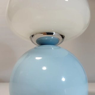 30CM LAMPARA SETA SOBREMESA AZUL 70S