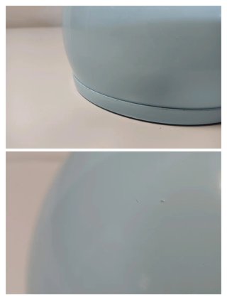 30CM LAMPARA SETA SOBREMESA AZUL 70S