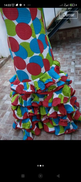 Traje de flamenca volantes lunares