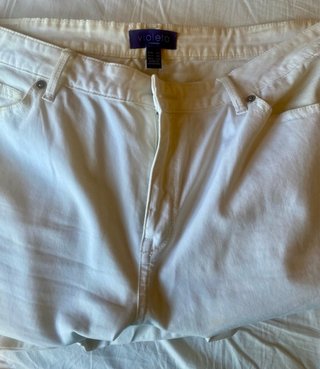 Pantalón vaquero blanco mujer Violeta