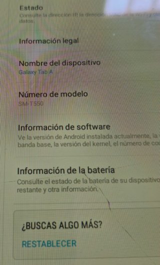 Tablet Samsung Galaxy Tab A Negra