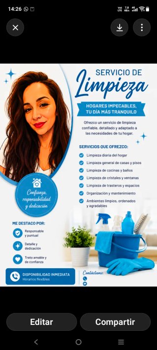 Ofrezco mis servicios de limpieza
