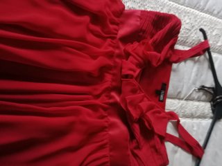 Vestido gasa tirantes rojo talla 42