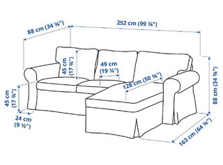 Sofá Ikea Ektorp 3 plazas chaise longue
