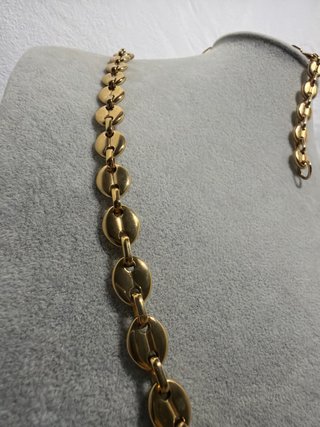 Conj Cadena/pulsera Oro 18k Laminado Grano de Café