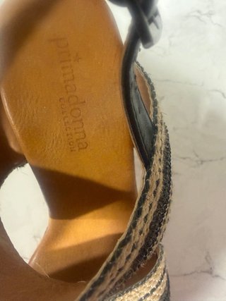 Sandalias cuña rafia multicolor