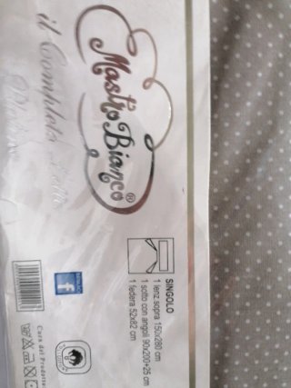 Completo Lenzuola Singolo Cuoricini Beige