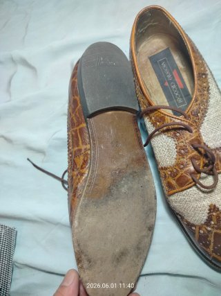 Zapatos Vicente Alcocer Piel Cocodrilo Lona Vintag