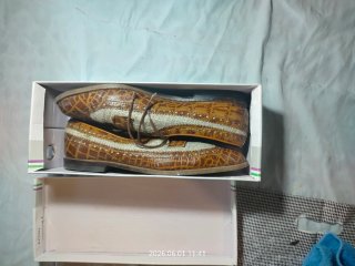 Zapatos Vicente Alcocer Piel Cocodrilo Lona Vintag