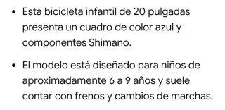 Bicicleta Infantil Shimano 20 Pulgadas
