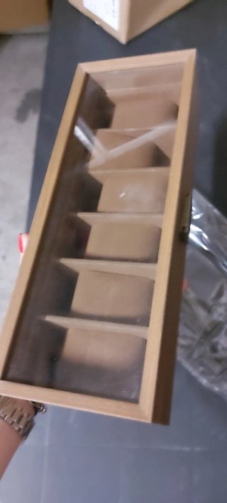 Scatola porta orologi in legno con vetro
