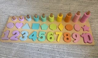 Juego educativo números y formas madera