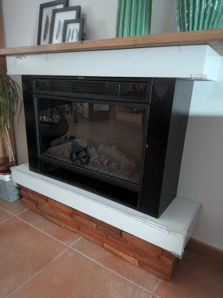 Chimenea Decorativa Klarstein blanca y madera