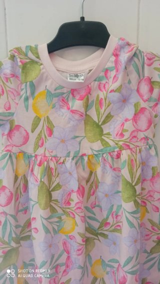 Vestido niña estampado floral y frutal